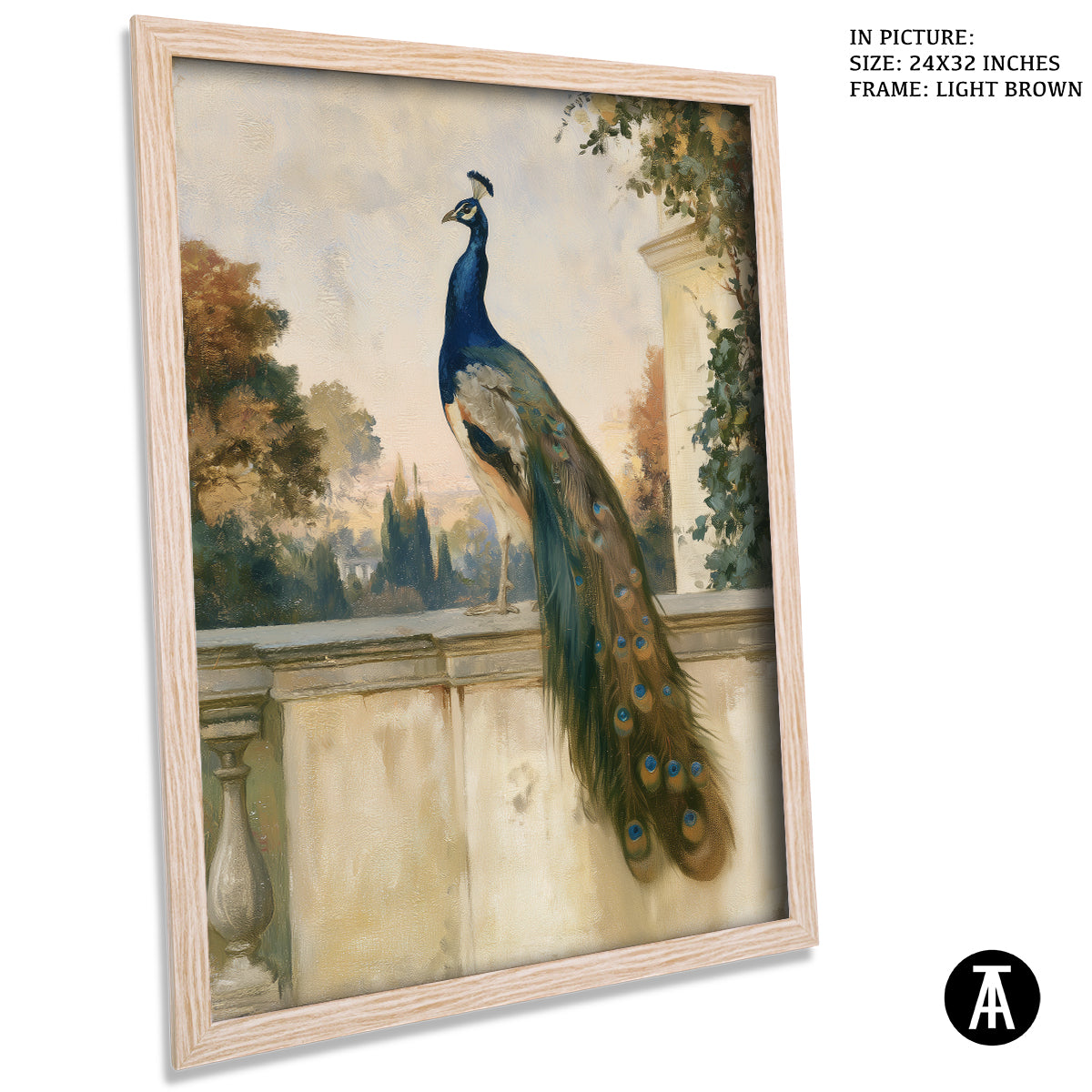 Artwork in Light Brown Frame
