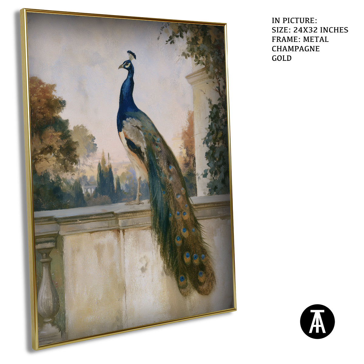 Artwork in Metal Champagne Gold Frame