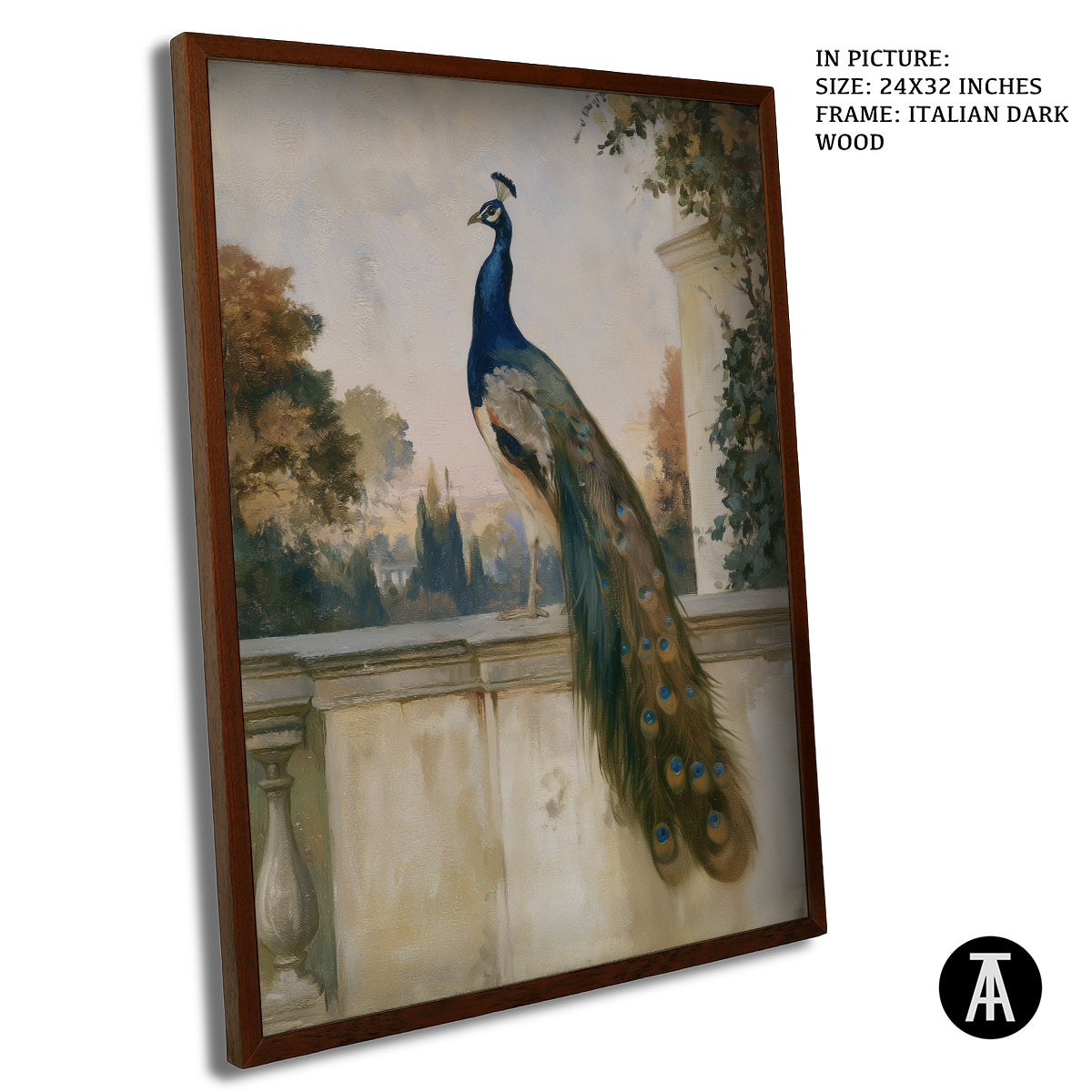Artwork in Dark Wood Frame