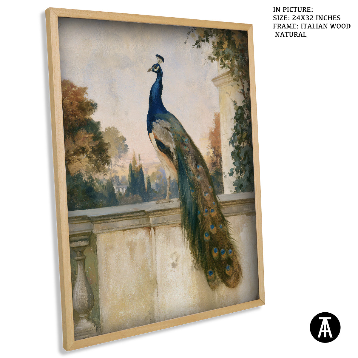 Artwork in Natural Wood Frame