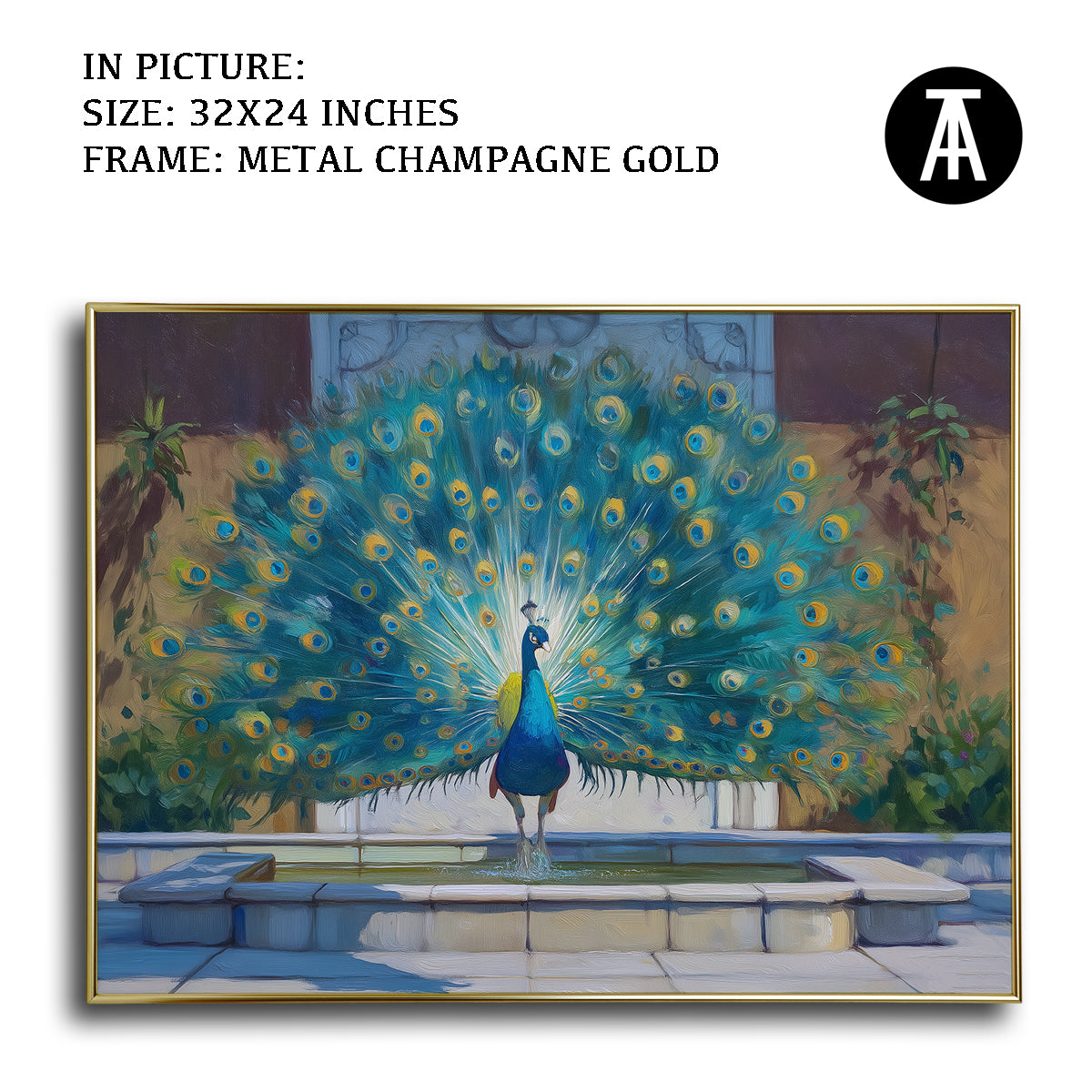 Artwork in Light Brown Frame