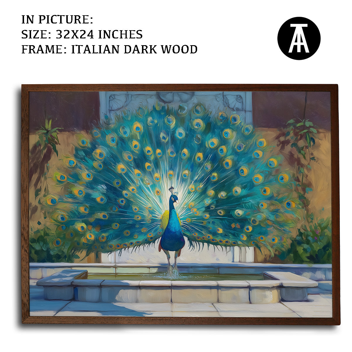 Artwork in Dark Wood Frame