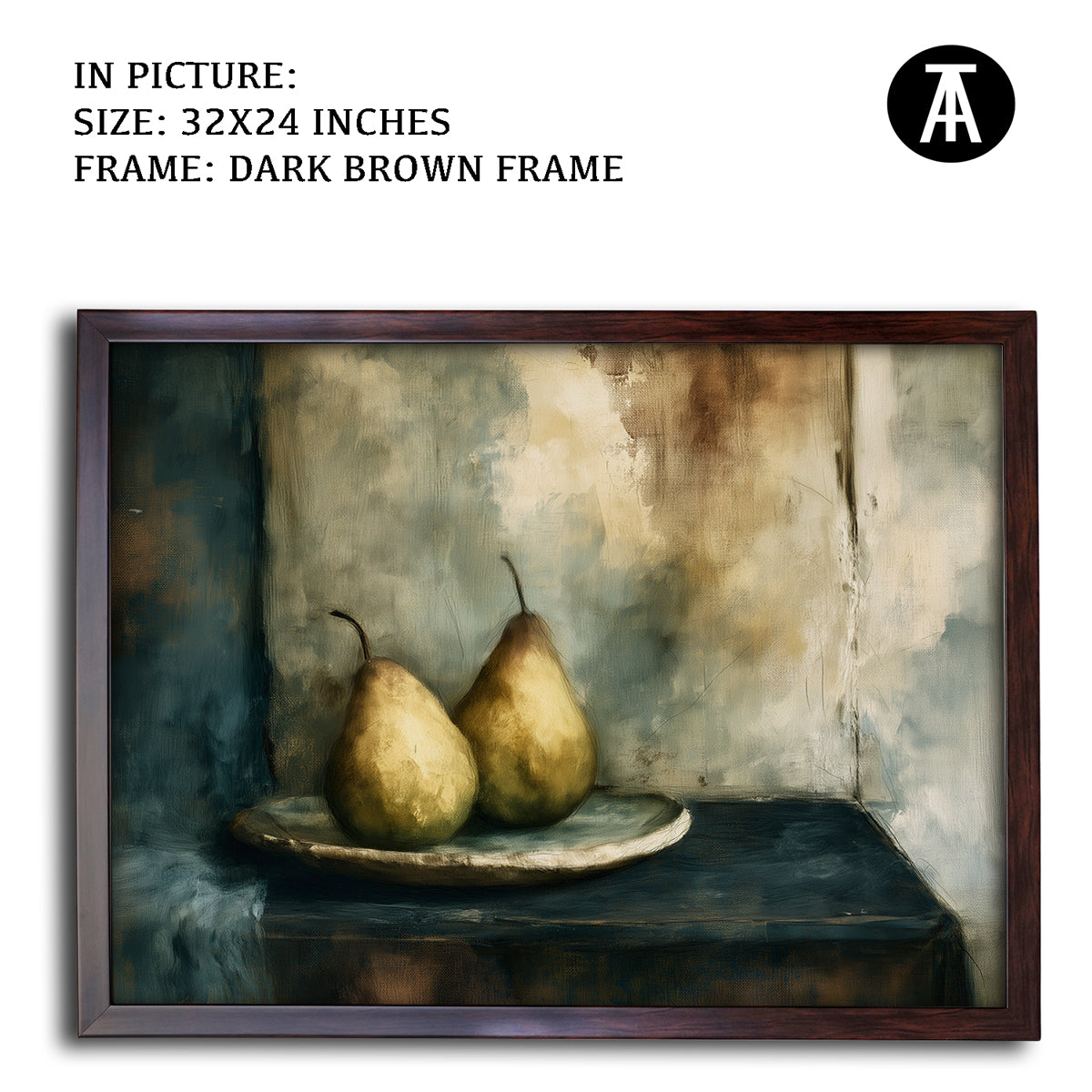 Artwork in Dark Brown Frame