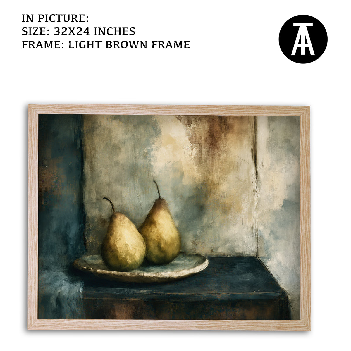 Artwork in Light Brown Frame