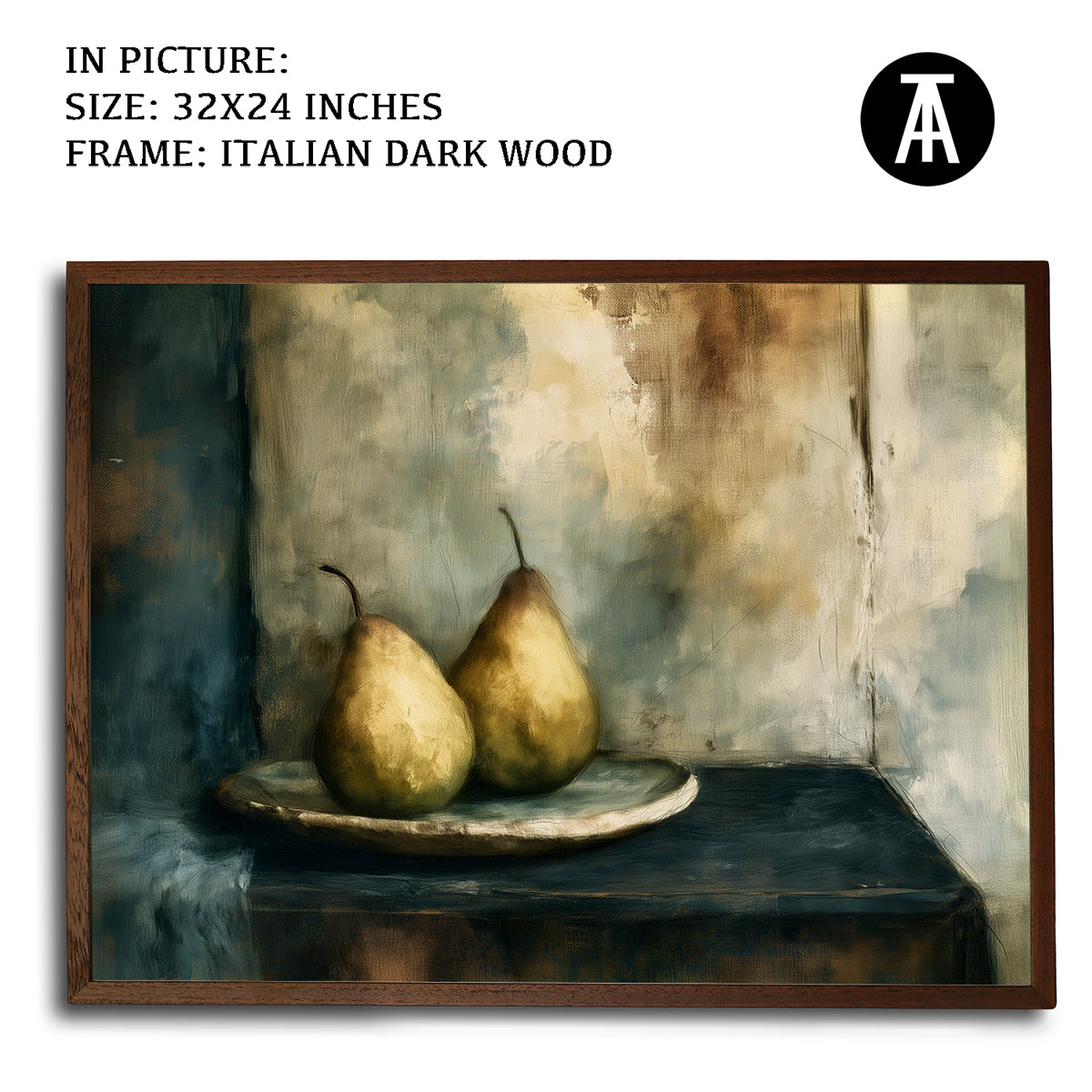 Artwork in Dark Wood Frame