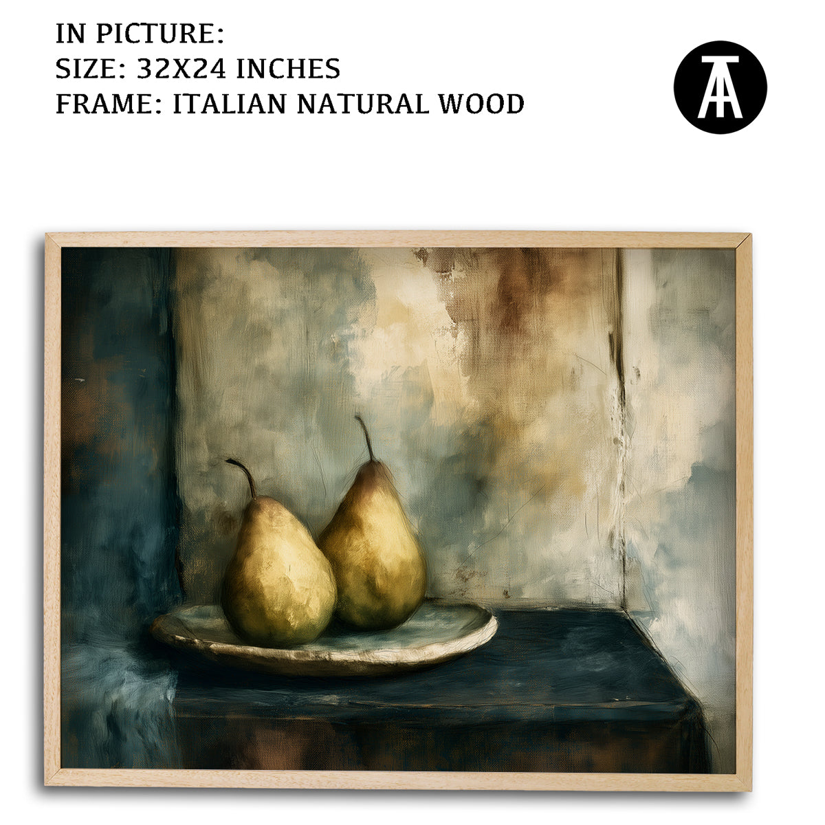 Artwork in Natural Wood Frame