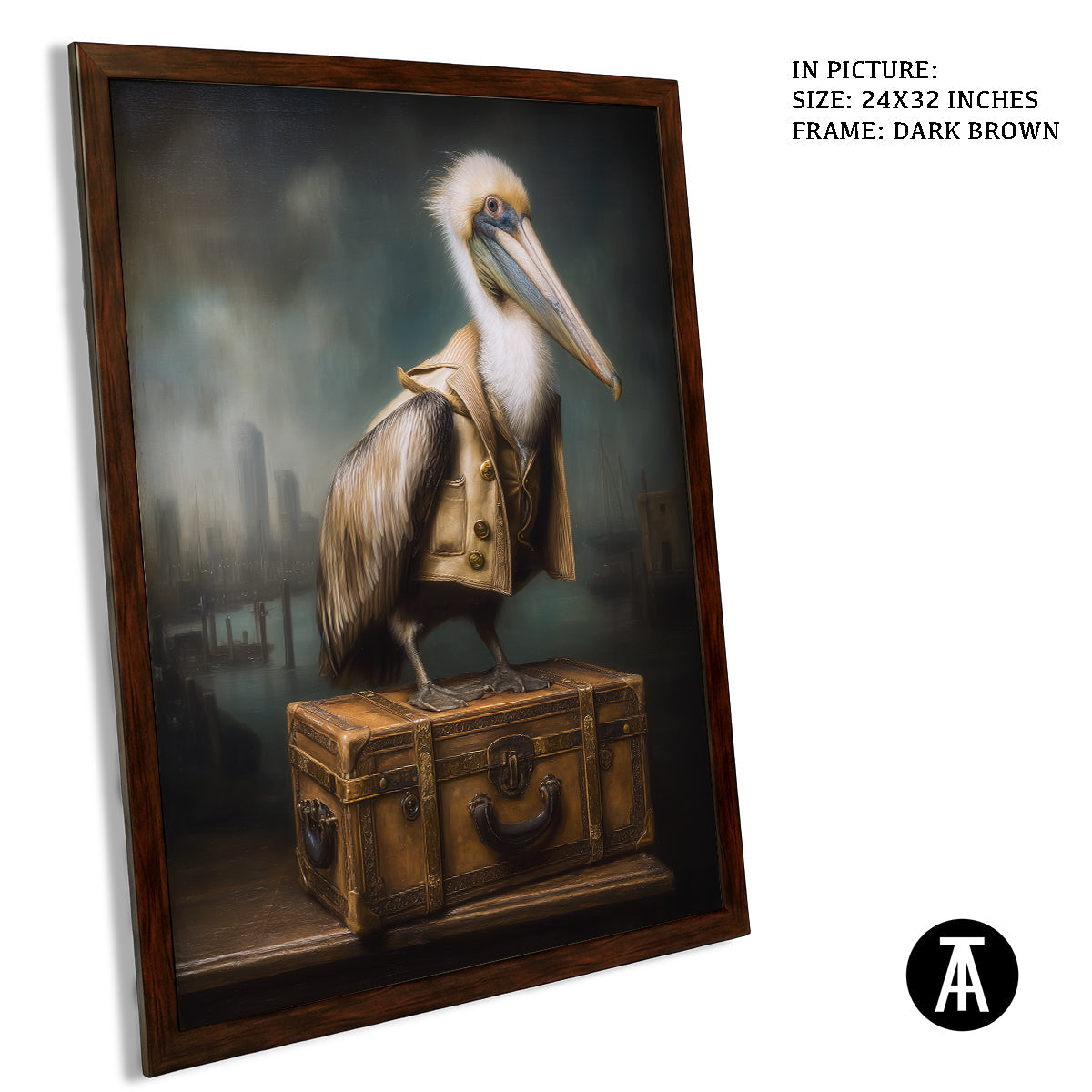 Artwork in Dark Brown Frame