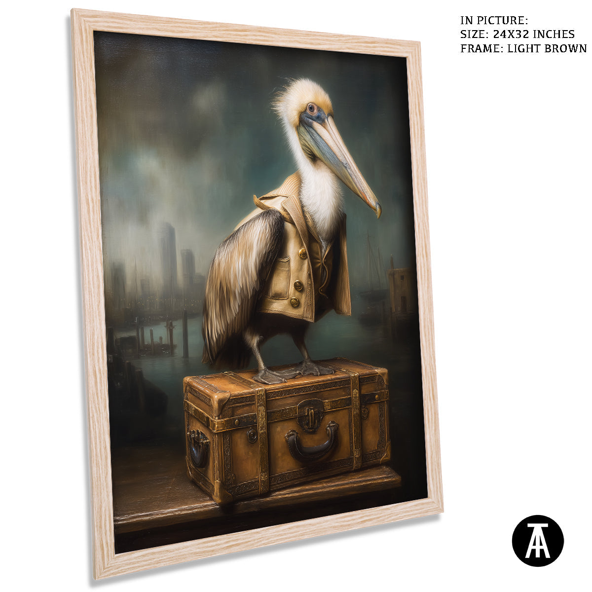 Artwork in Light Brown Frame