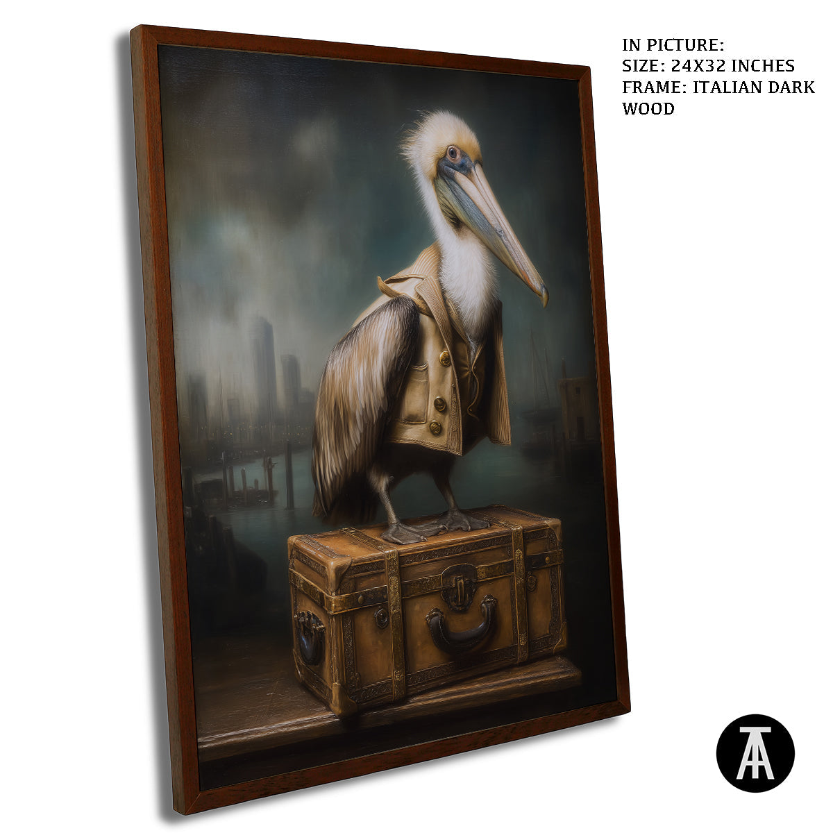 Artwork in Dark Wood Frame