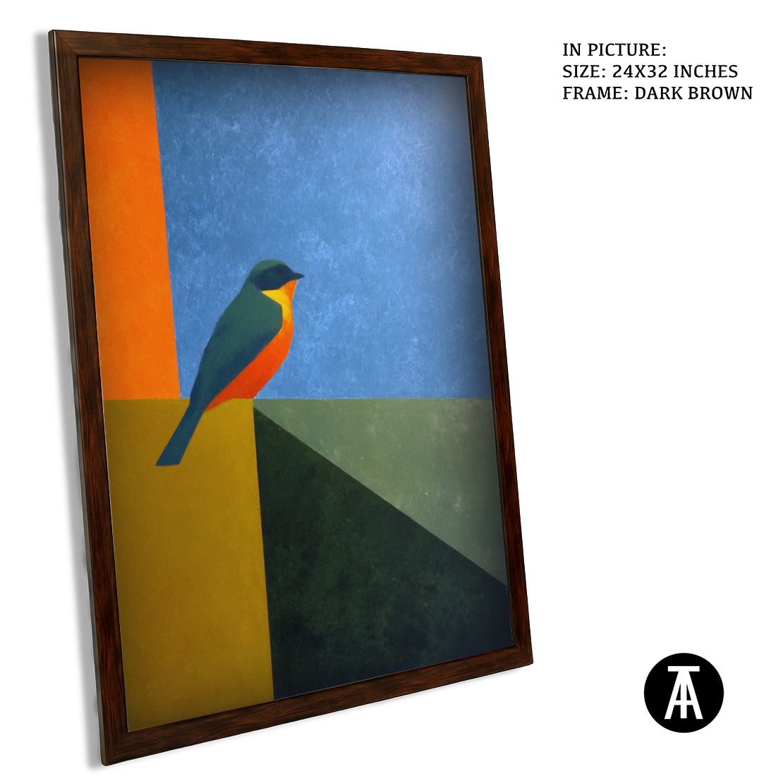 Artwork in Dark Brown Frame