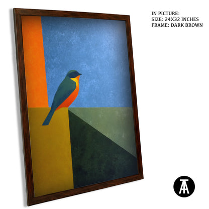 Artwork in Dark Brown Frame