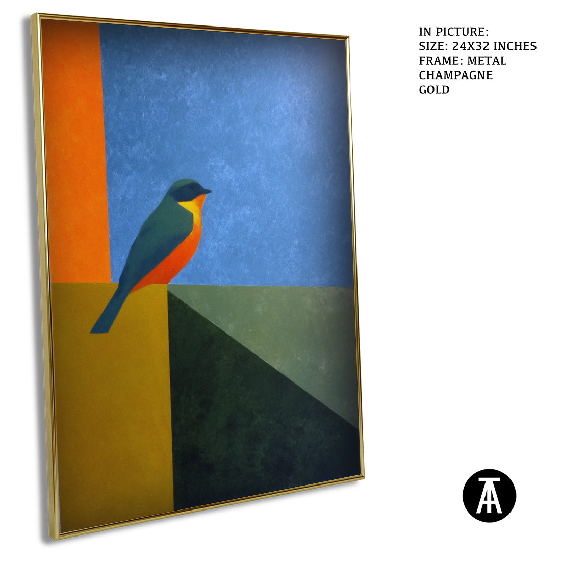 Artwork in Metal Champagne Gold Frame