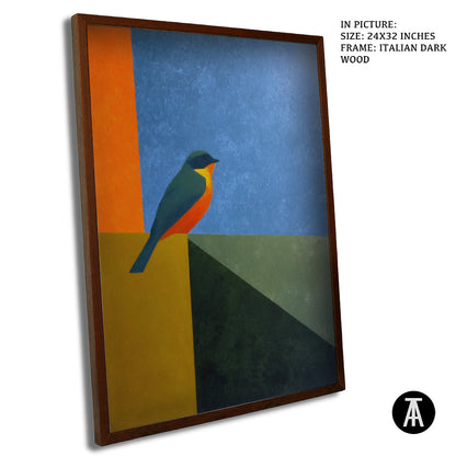 Artwork in Dark Wood Frame