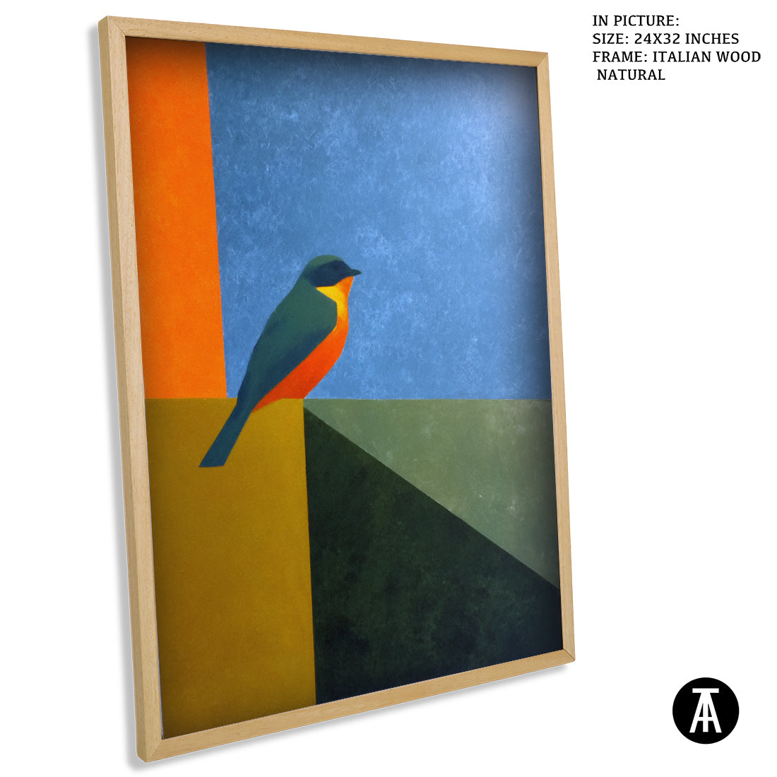 Artwork in Natural Wood Frame