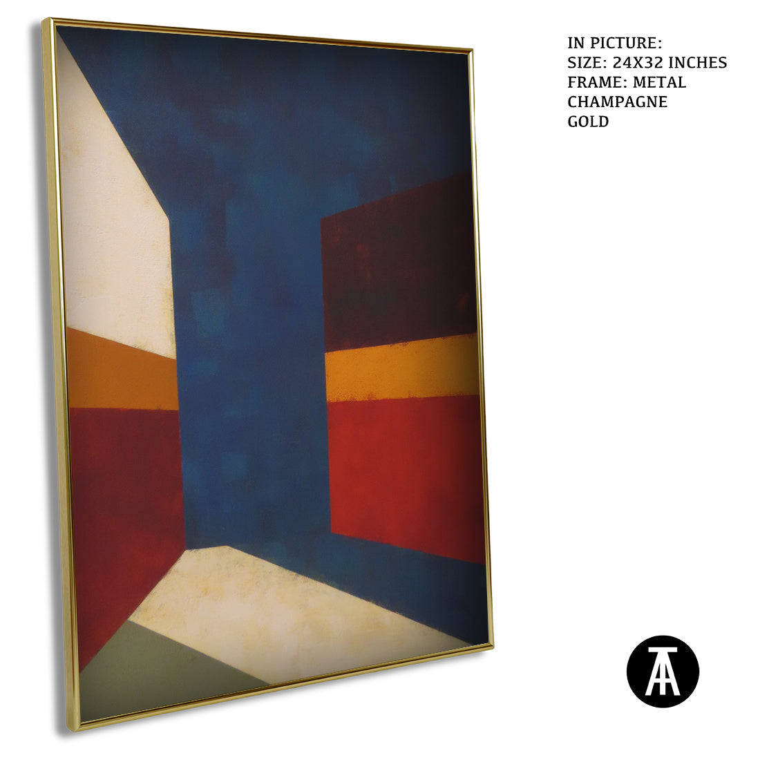 Artwork in Metal Champagne Gold Frame