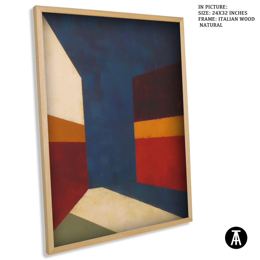 Artwork in Natural Wood Frame