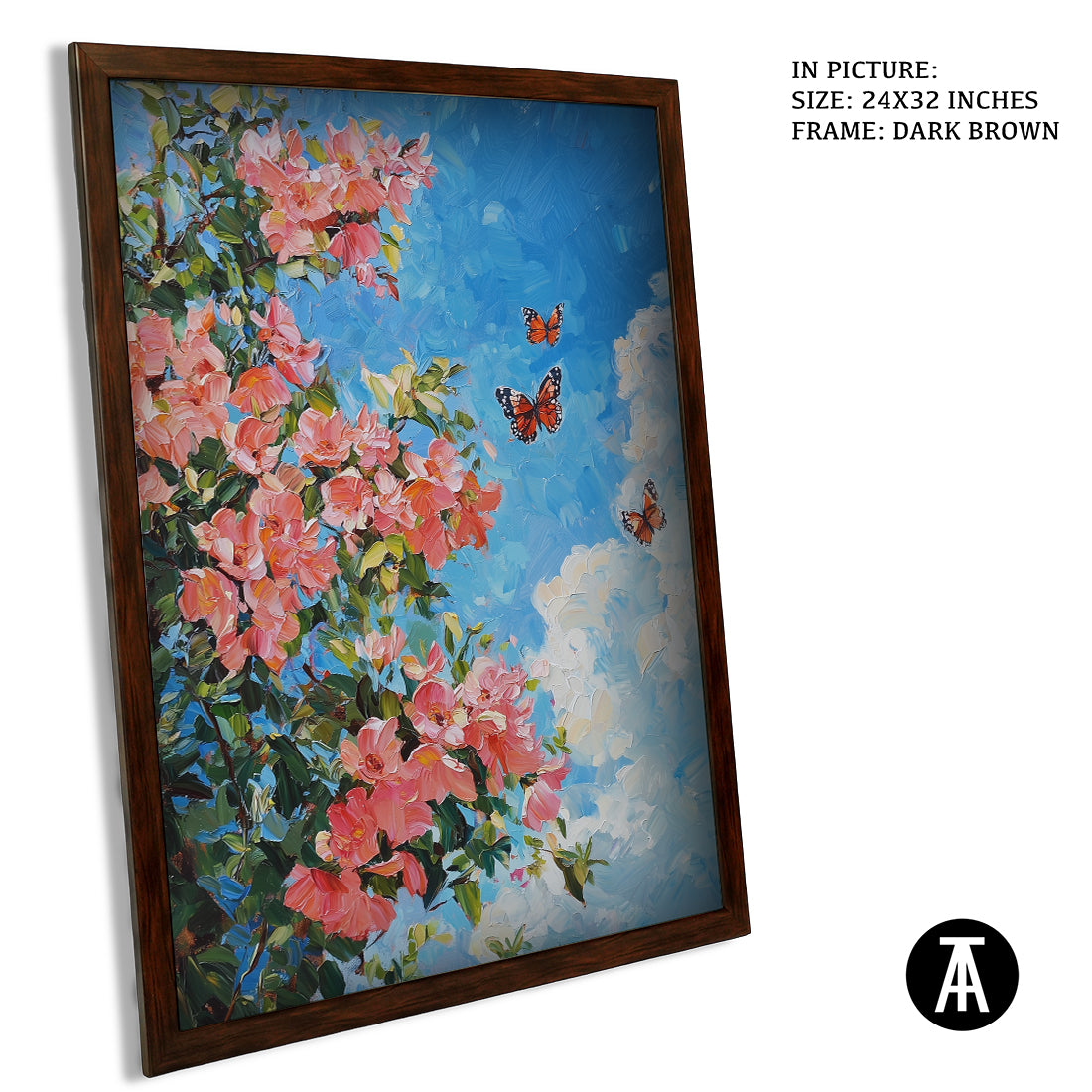 Sample Artwork in Dark Brown Frame