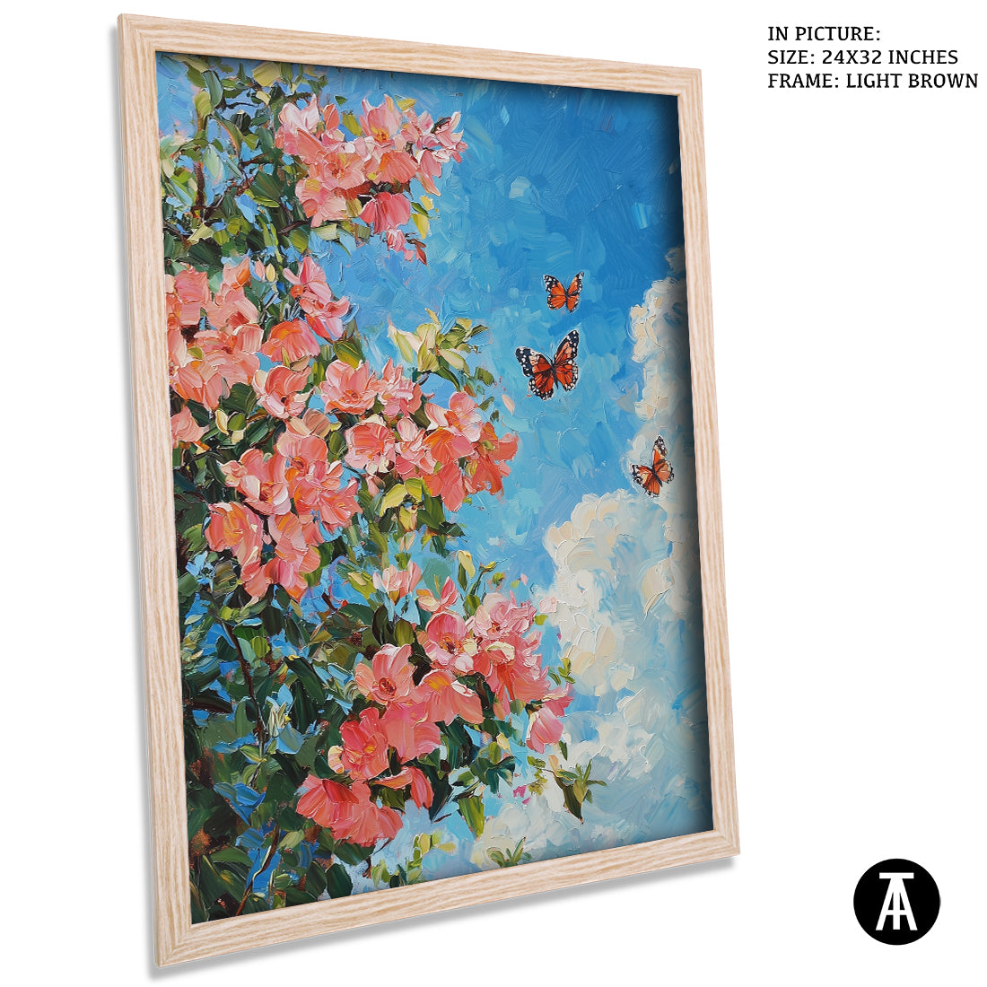 Sample Artwork in Light Brown Frame