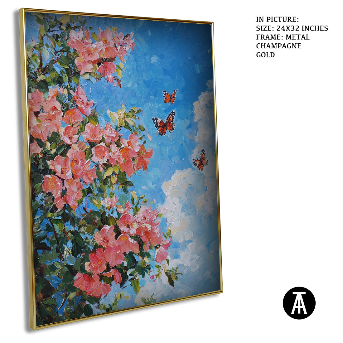 Sample Artwork in Champagne gold Metal Frame