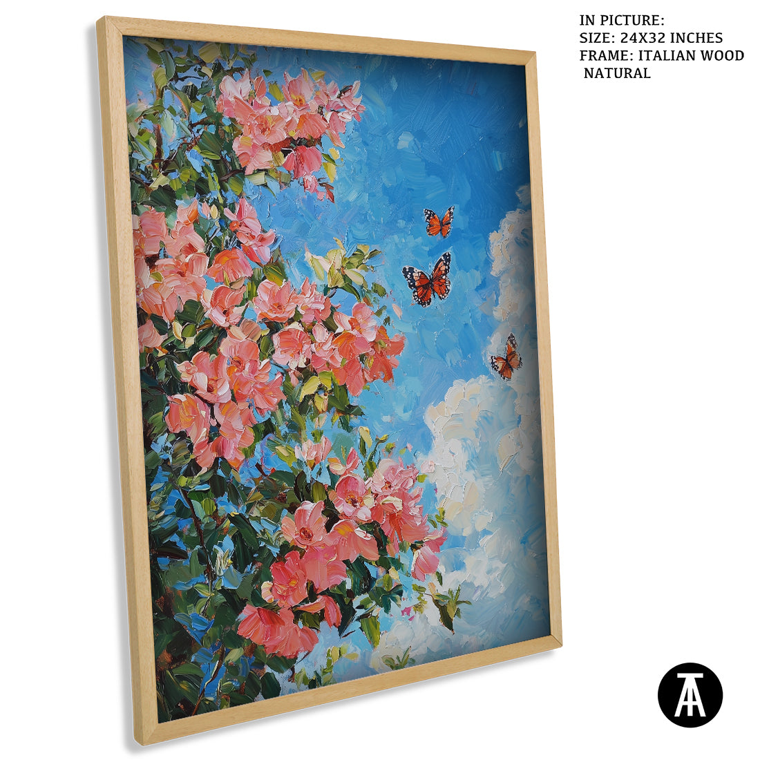 Sample Artwork in Italian Wood Framing Natural