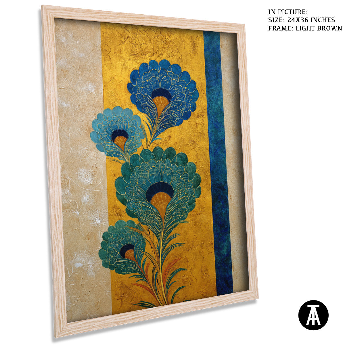 Artwork in Light Brown Frame