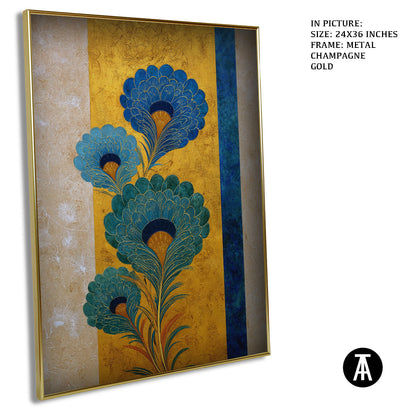 Artwork in Metal Champagne Gold Frame