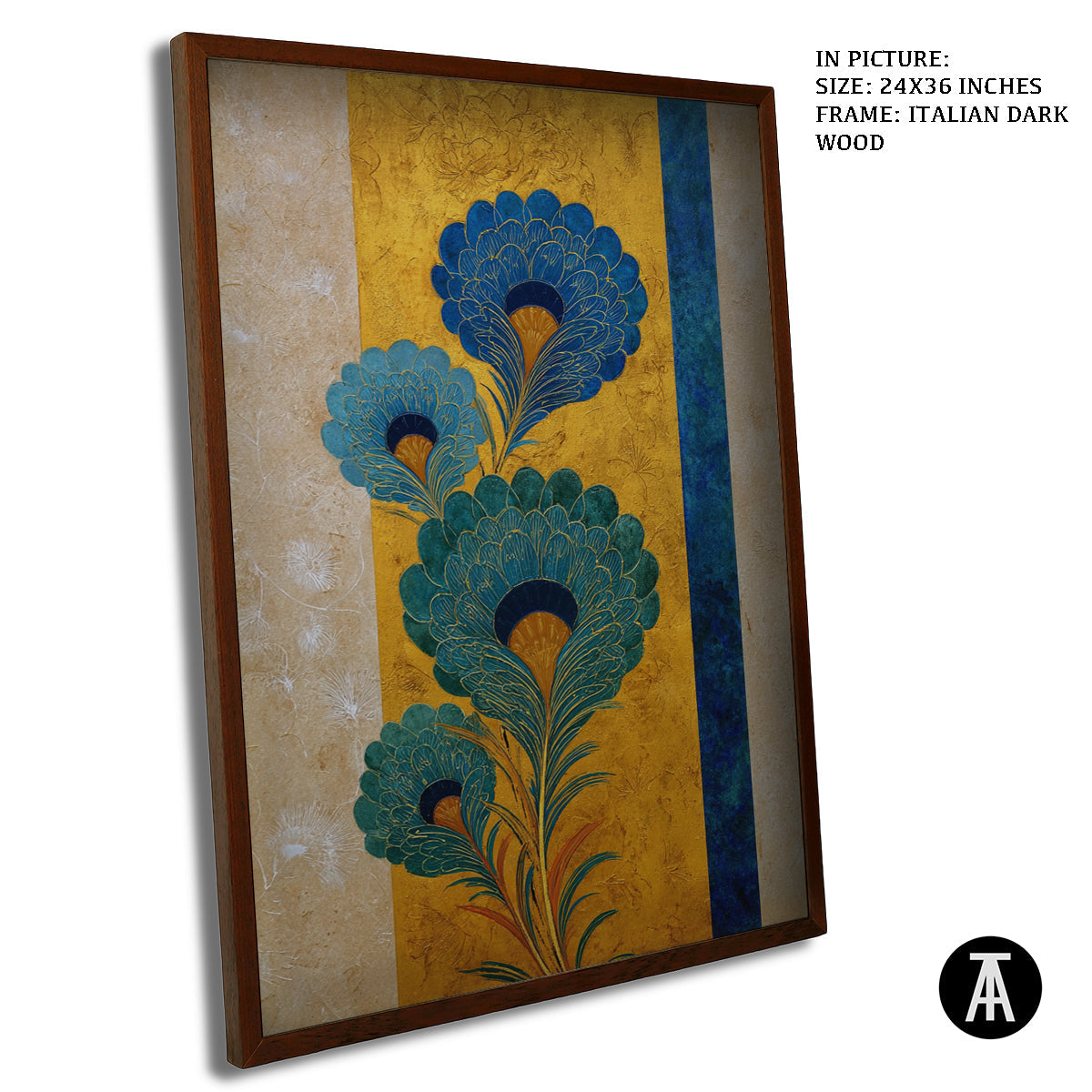 Artwork in Dark Wood Frame