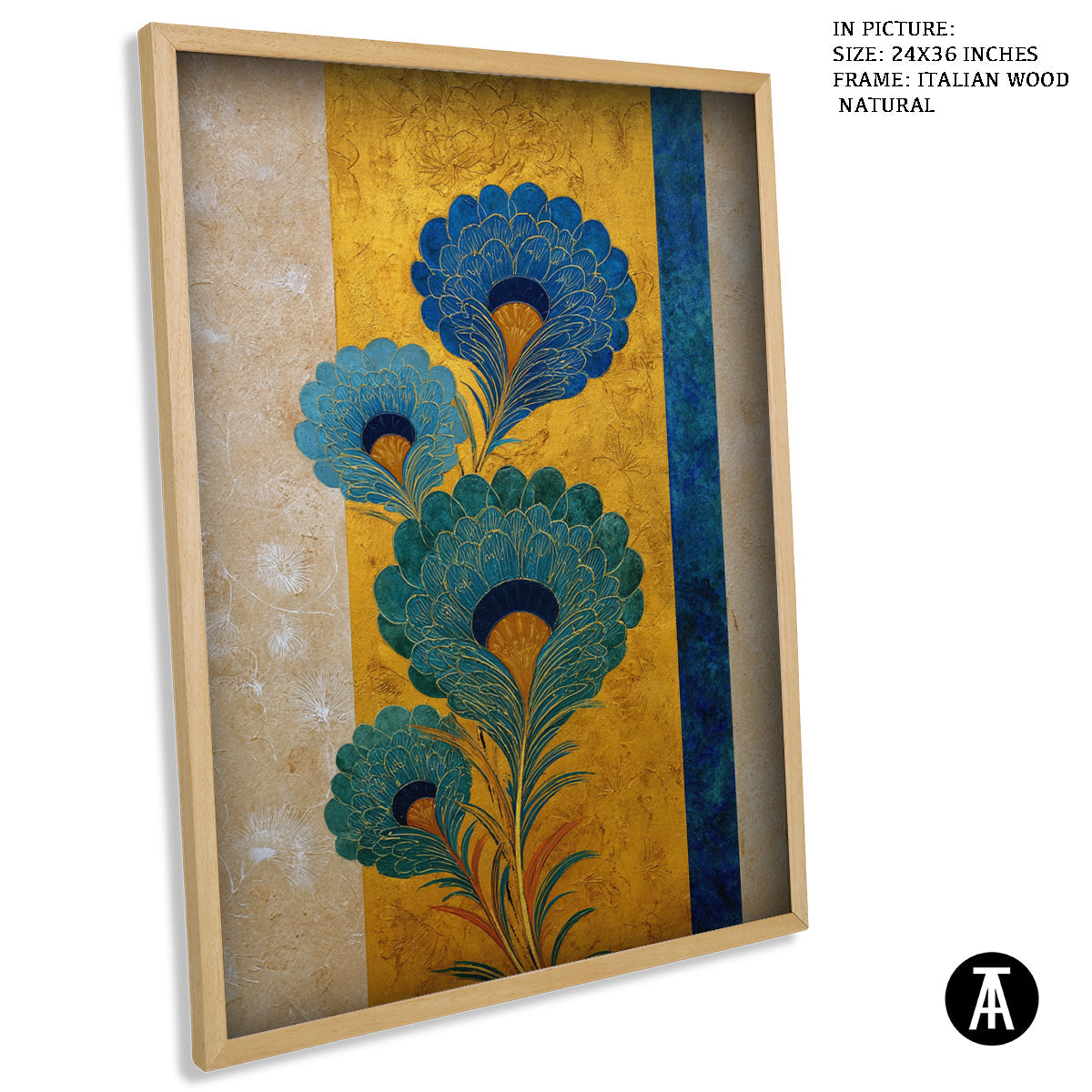 Artwork in Natural Wood Frame