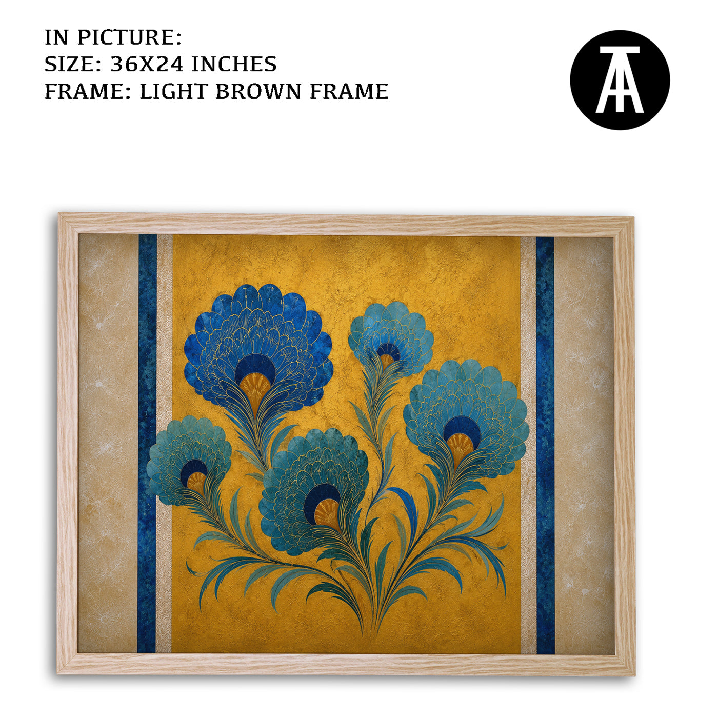 Artwork in Light Brown Frame