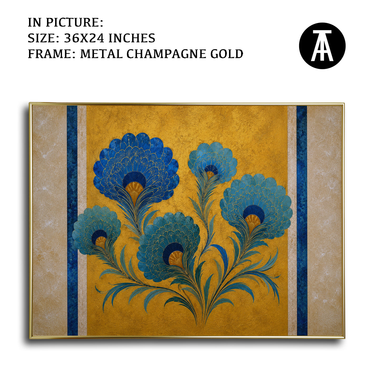 Artwork in Metal Champagne Gold Frame