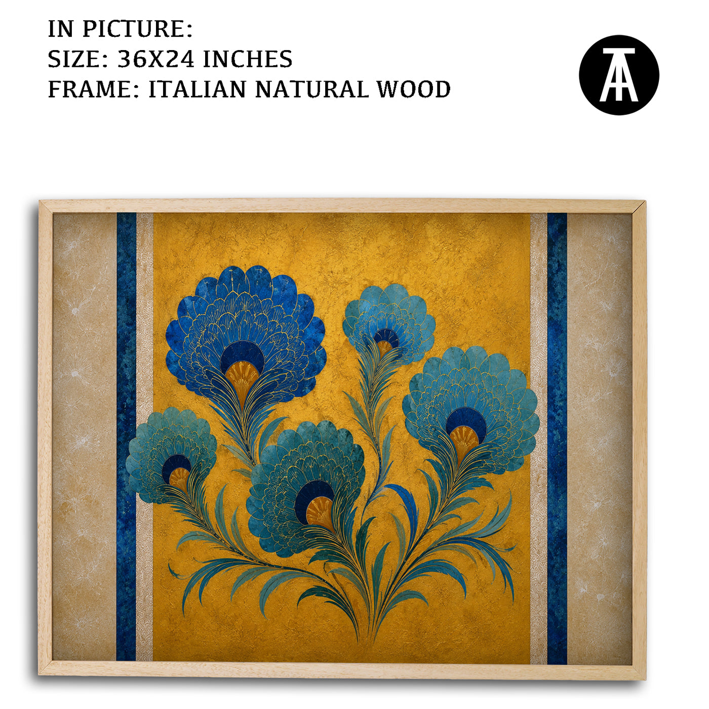 Artwork in Natural Wood Frame