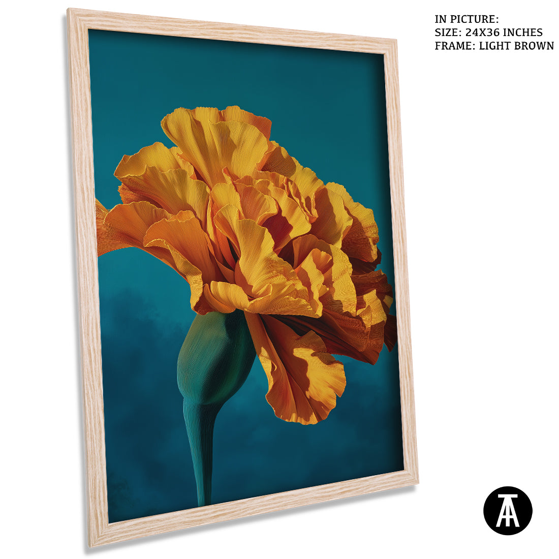 Sample Artwork in Light Brown Frame
