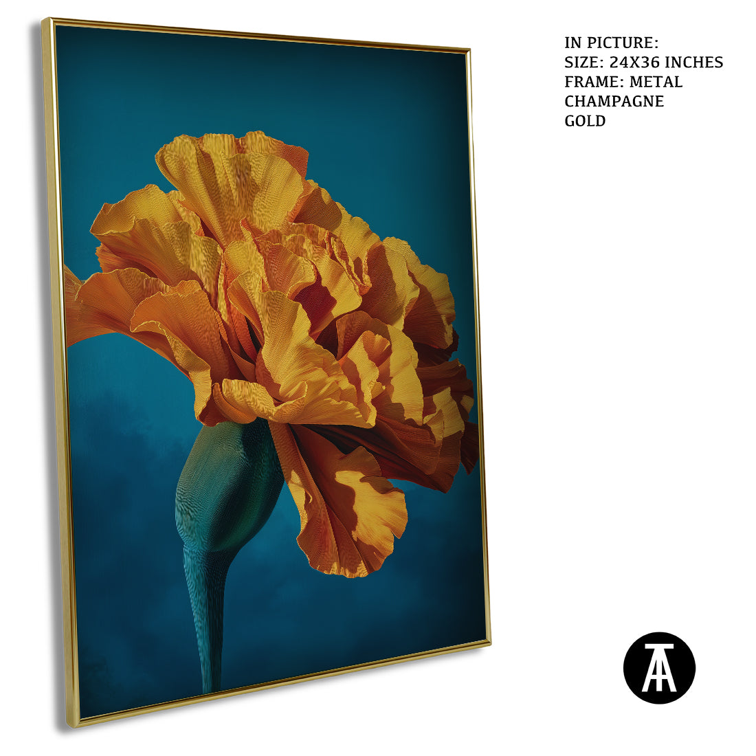 Sample Artwork in Champagne gold Metal Frame