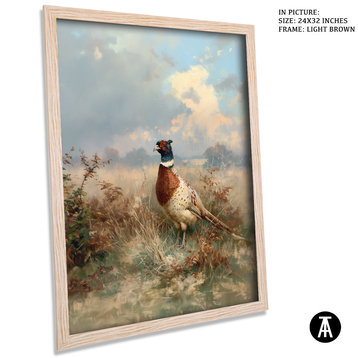 Artwork in Light Brown Frame