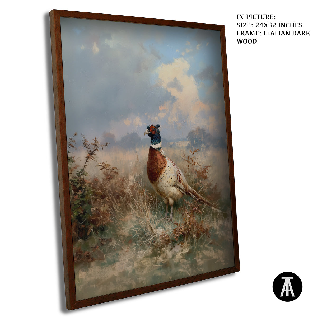 Artwork in Dark Wood Frame