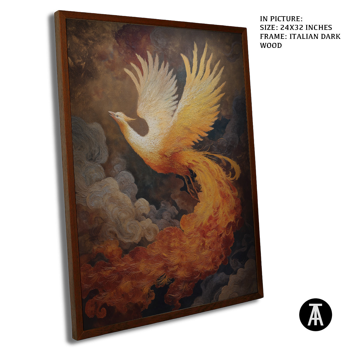 Artwork in Dark Wood Frame