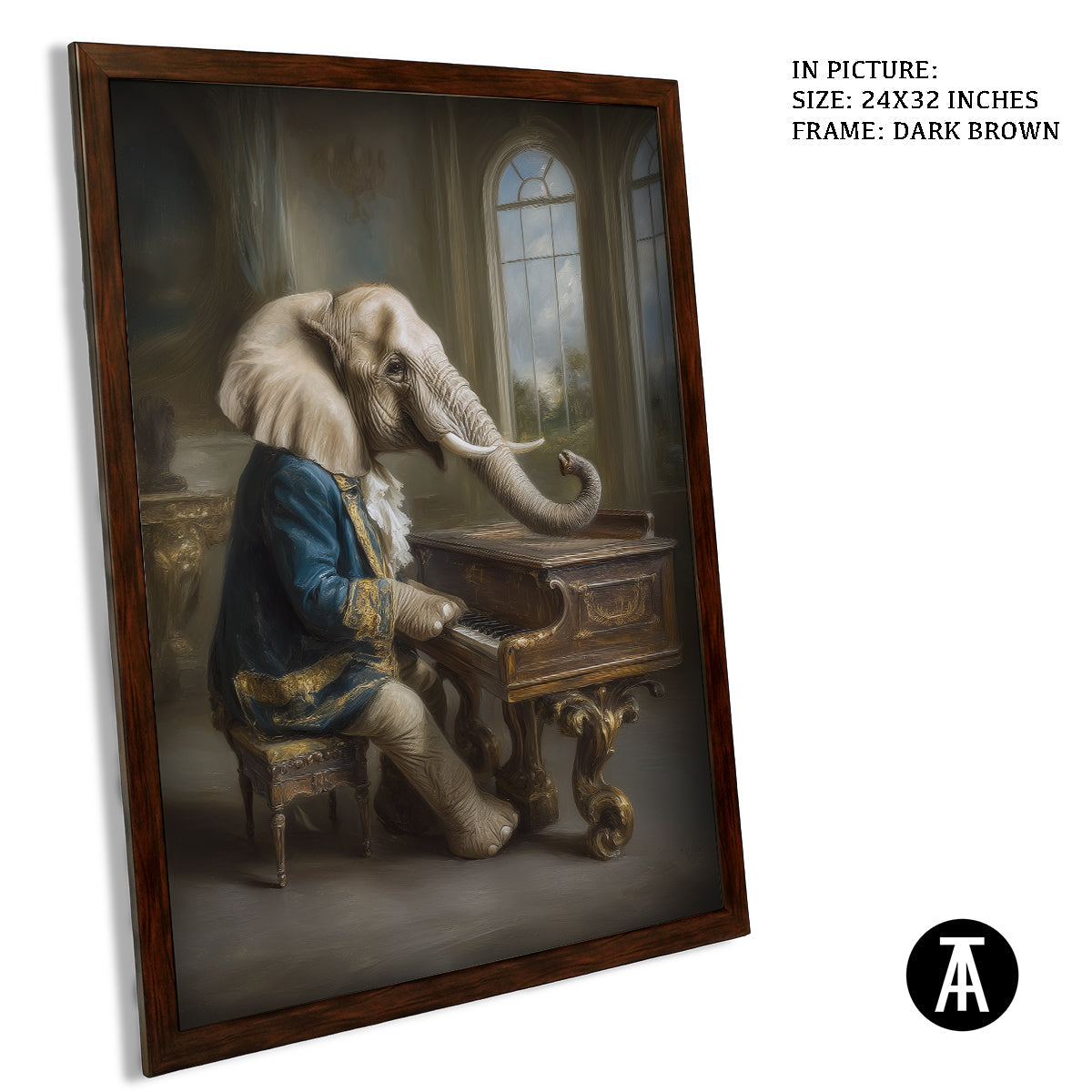 Artwork in Dark Brown Frame