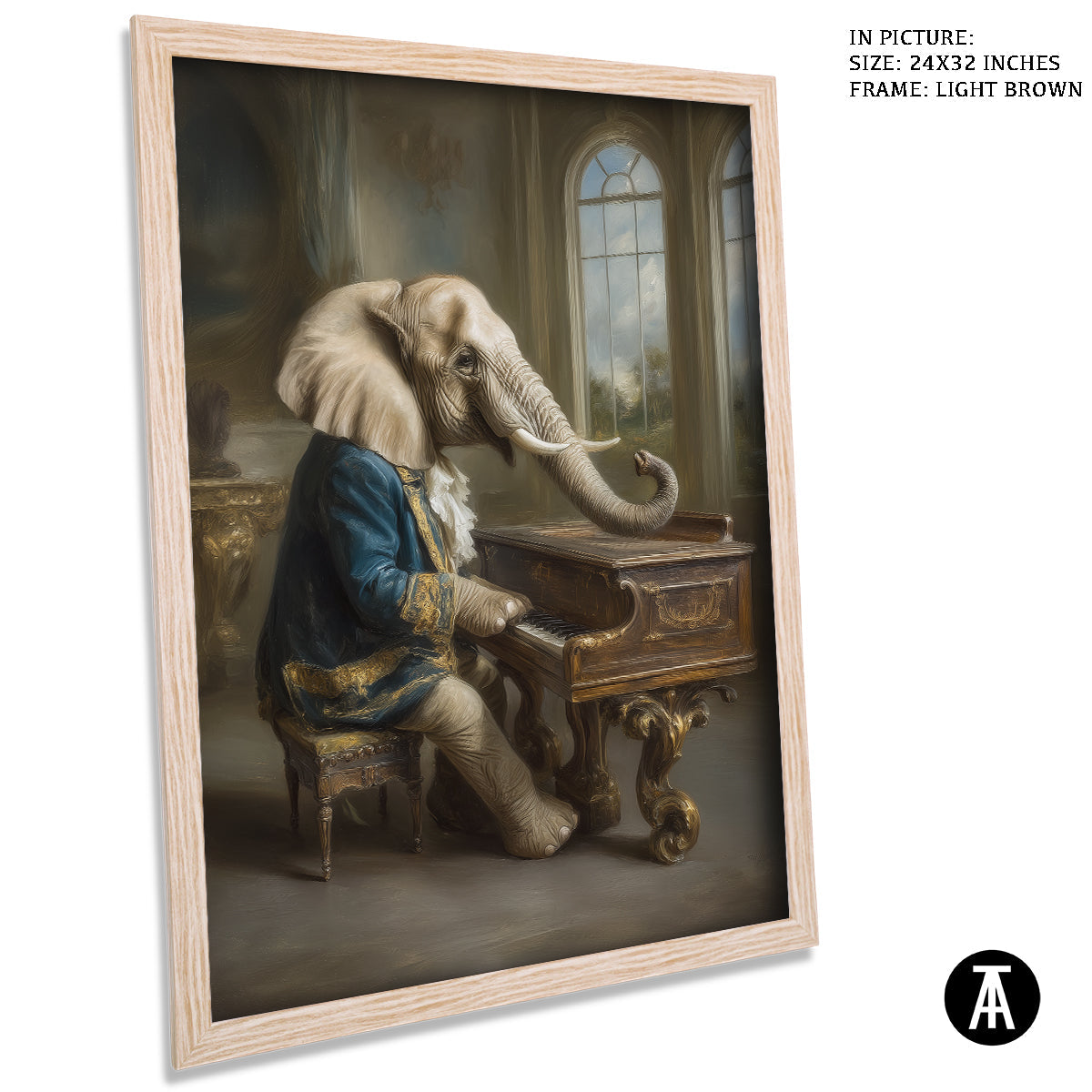 Artwork in Light Brown Frame