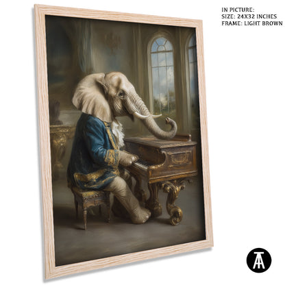 Artwork in Light Brown Frame