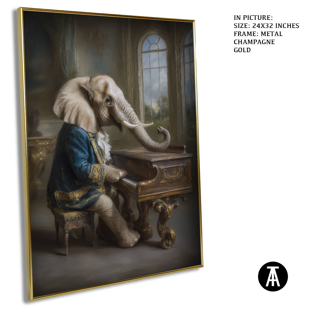 Artwork in Metal Champagne Gold Frame