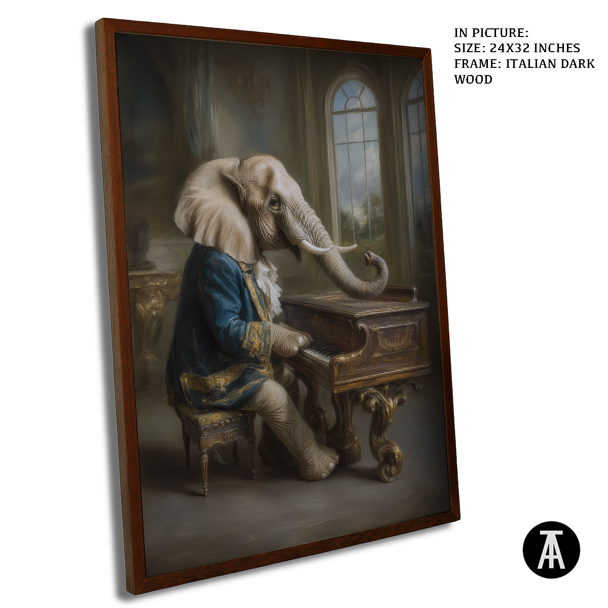 Artwork in Dark Wood Frame