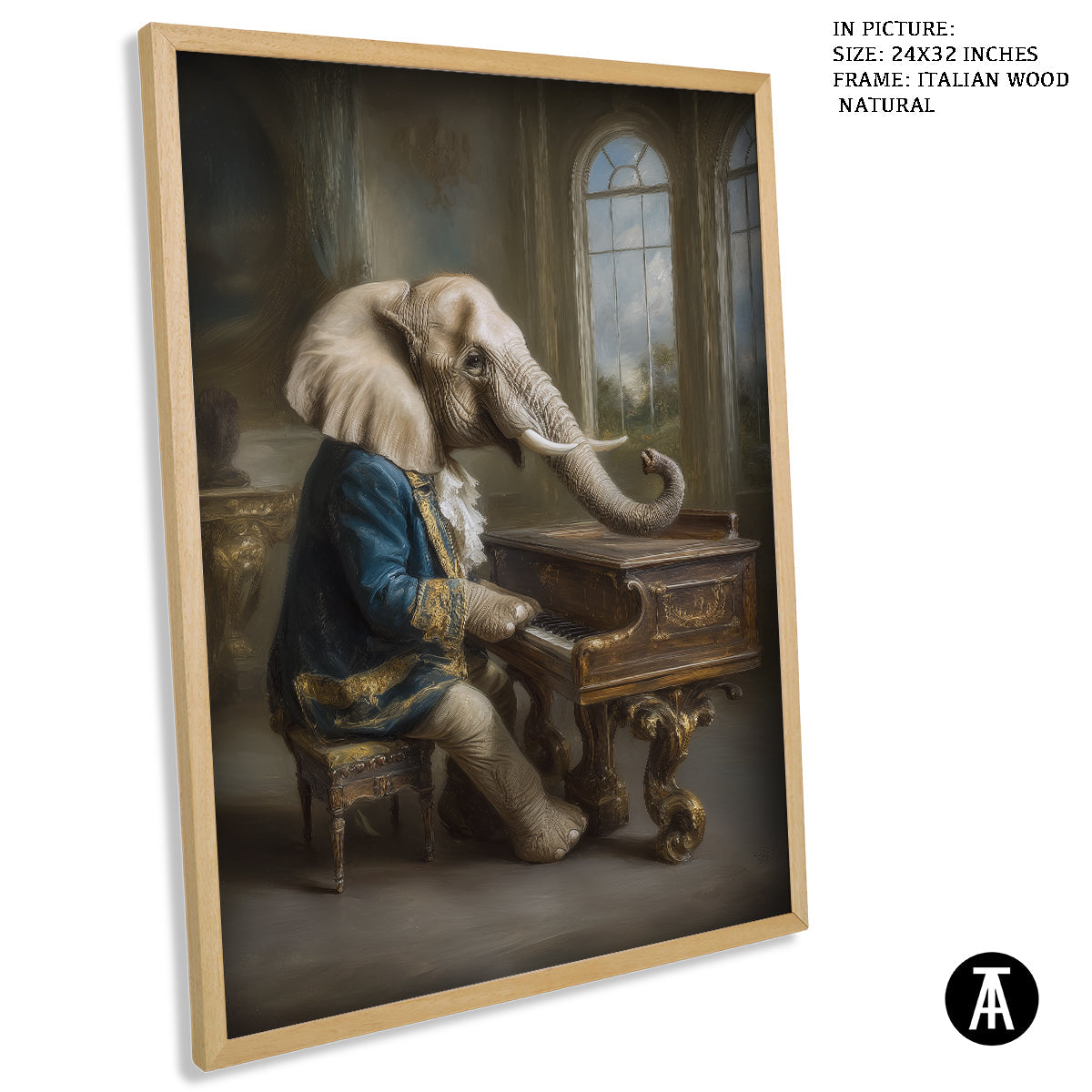 Artwork in Natural Wood Frame