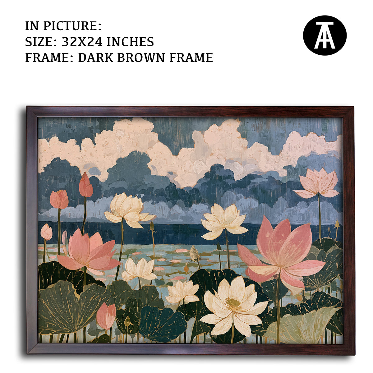 Artwork in Dark Brown Frame