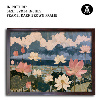 Artwork in Dark Brown Frame
