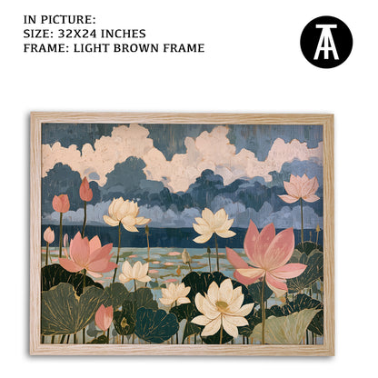 Artwork in Light Brown Frame