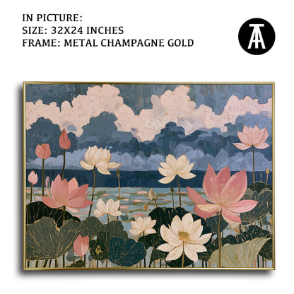 Artwork in Metal Champagne Gold Frame