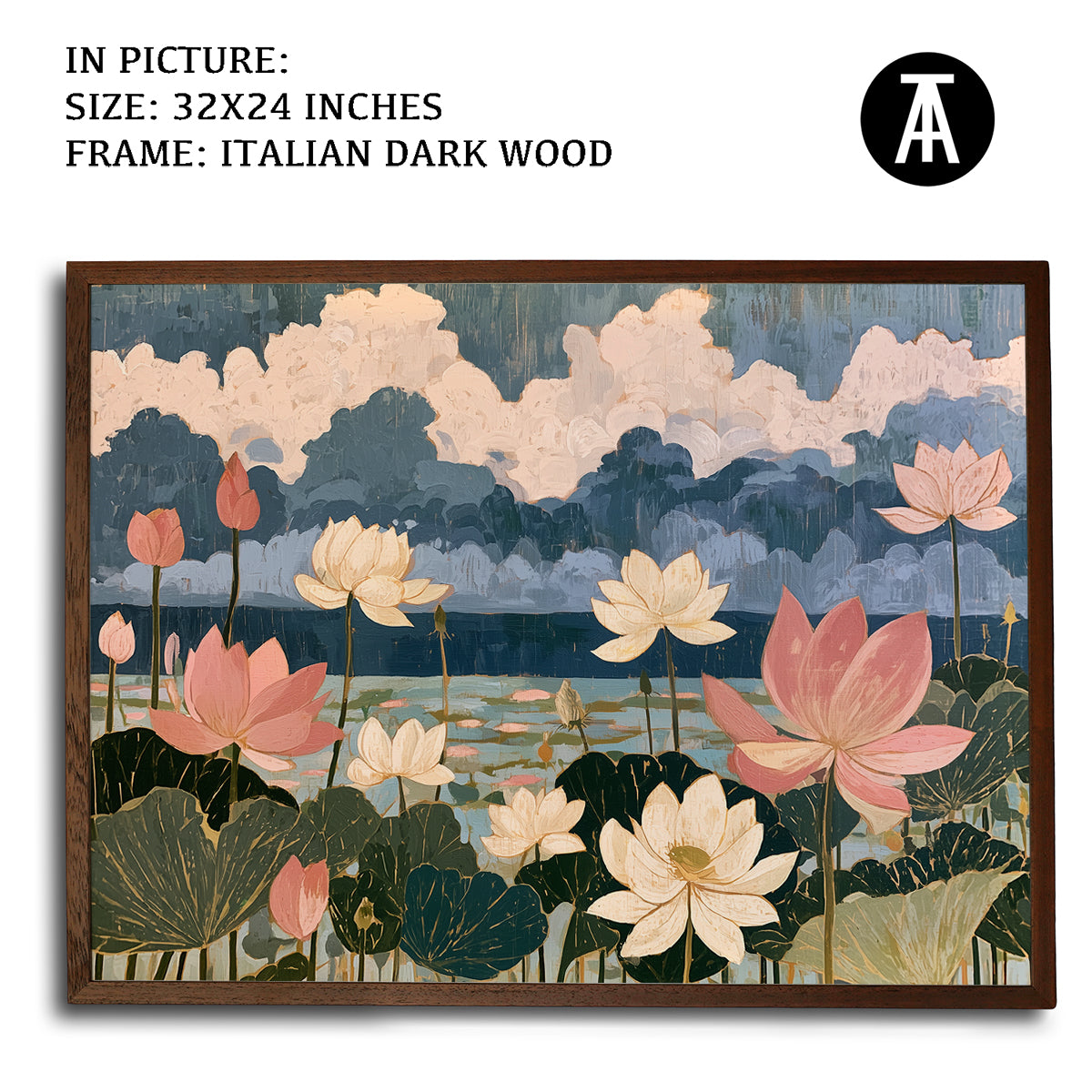 Artwork in Dark Wood Frame