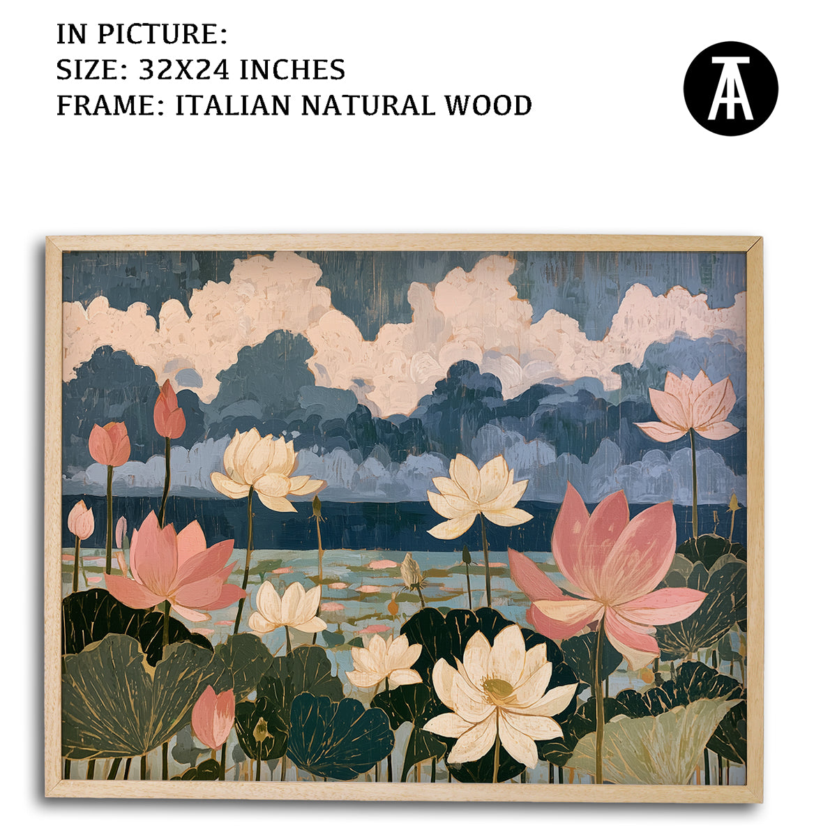 Artwork in Natural Wood Frame