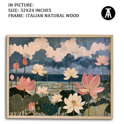 Artwork in Natural Wood Frame