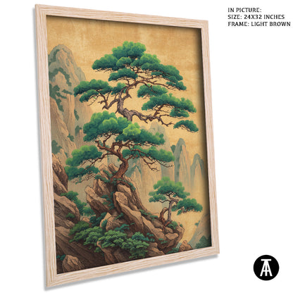 Artwork in Dark Brown Frame